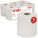 7303 Протирочный материал в рулонах с центральной подачей WypAll L20 Extra двухслойный белый - 6 рулонов по 300 листов