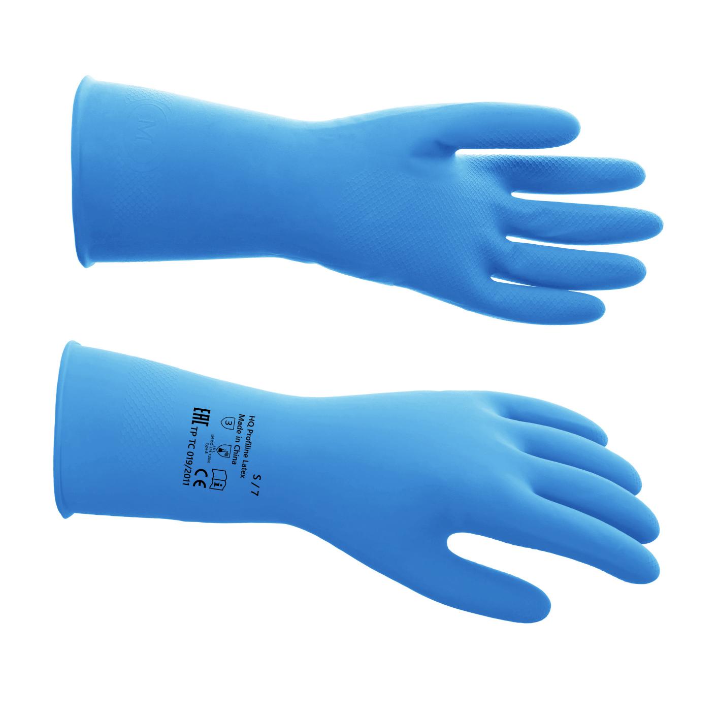 74734 Латексные многоразовые перчатки HQ Profiline - синие, размер M