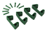 10192 Резиновые зажимы к настенным креплениям Vikan (1017 и 1018) зеленые, 12 см, 4 шт